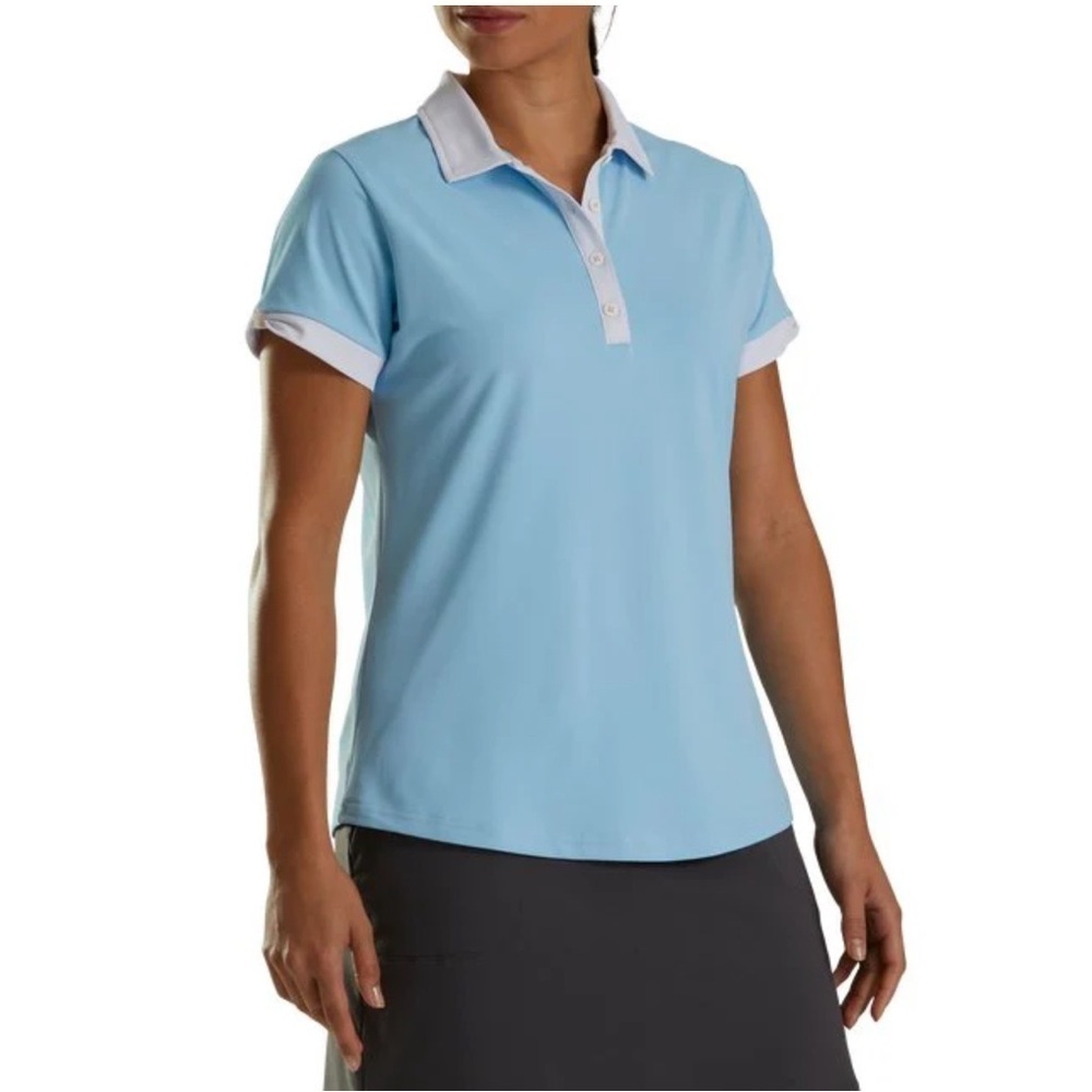 NNT Footjoy polyblend blue collared short sleeve polo golf Casual light top S